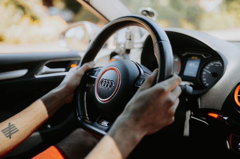 A learner steering through a turn