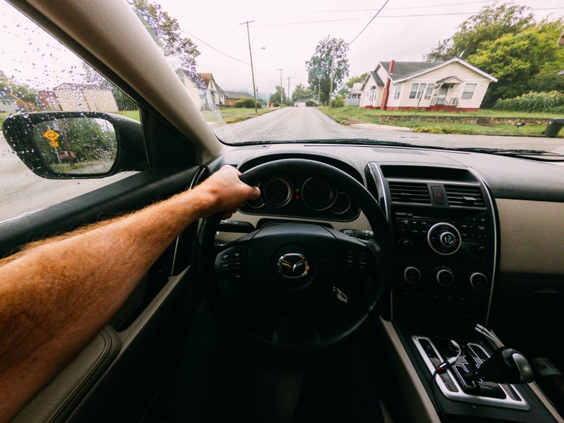 Driving on an open road